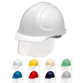 DIC SYA-SKP シールド面付き 作業用 工事用 ヘルメット（通気孔なし/発泡ライナー）