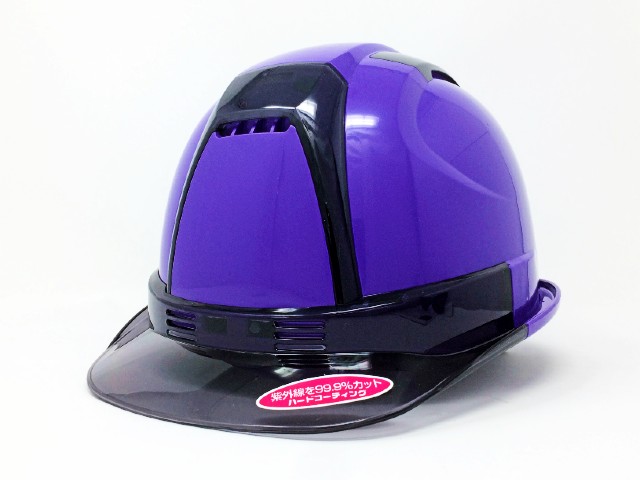 紫ヘルメット スモークバイザー