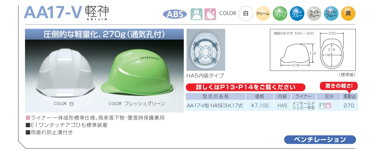 dic-lightweight-helmet-keijin-aa17v-catalog