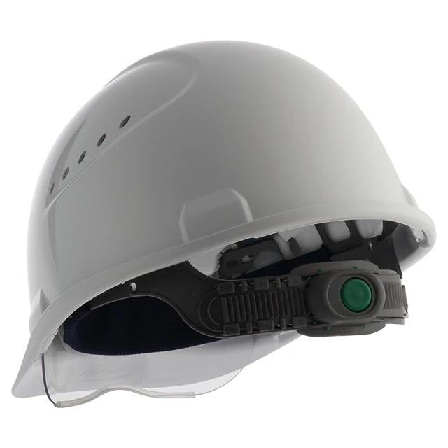 【UB2ヘッドバンド】夏の屋外作業 直射日光下の熱中症対策 遮熱ヘルメット コンパクトシールド面付き スミハット Nクール SAXCS-B-NCOOL 遮熱白ヘルメット スミハット SAXCS-B-NCOOL Nクール 遮熱 作業用 工事用 シールド面付き ヘルメット 白