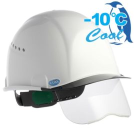 夏 サマー 熱中症対策 遮熱 涼しい 作業用 工事用 シールド付き ヘルメット スミハット SAX2CS-A-NCOOL Nクール 遮熱白