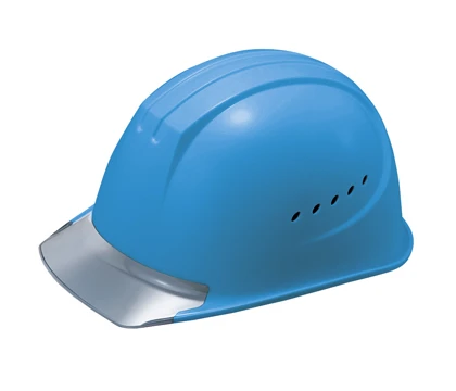 涼しい 洗える エアライト 透明ひさし 工事用ヘルメット(溝付き) 谷沢製作所(タニザワ) ST#1610-JZV B-1 ブルーヘルメット / V-2 グレーバイザー 谷沢製作所 ST#1610-JZV エアライト 涼しい 洗える 作業用 工事用 ヘルメット 通気孔付き 青 グレーバイザー