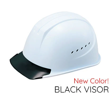 涼しい 洗える エアライト 透明ひさし 工事用ヘルメット(溝付き) 谷沢製作所(タニザワ) ST#1610-JZV W-3 白ヘルメット / V-7 ブラックバイザー ※可視光線99%カットの日差しを通しにくい防眩ひさしです。 谷沢製作所 ST#1610-JZV エアライト 涼しい 洗える 作業用 工事用 ヘルメット 通気孔付き 白 ブラックバイザー