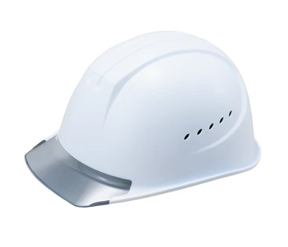 涼しい 洗える エアライト 透明ひさし 工事用ヘルメット(溝付き) 谷沢製作所(タニザワ) ST#1610-JZV W-3 白ヘルメット / V-2 グレーバイザー 谷沢製作所 ST#1610-JZV エアライト 涼しい 洗える 作業用 工事用 ヘルメット 通気孔付き 白 グレーバイザー