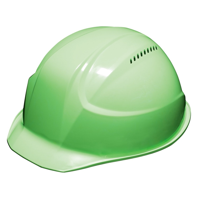 女性向け小さめサイズの黄緑色の工事用ヘルメット